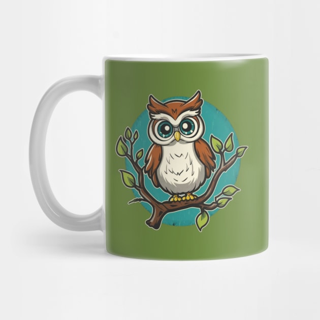 Cute Owl on Tree by Signum